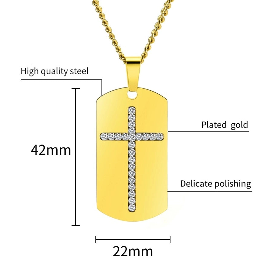 Příležitostný křížový náhrdelník [304 z nerezové oceli 18k zlatý)