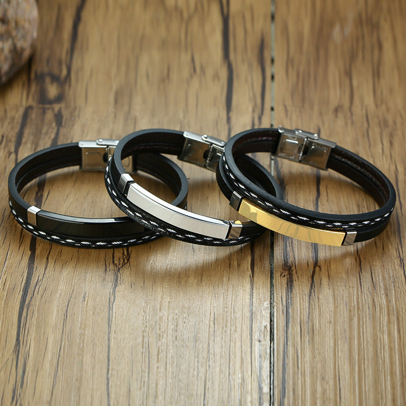 PU Leather Bracelet [304 Stainless Steel]