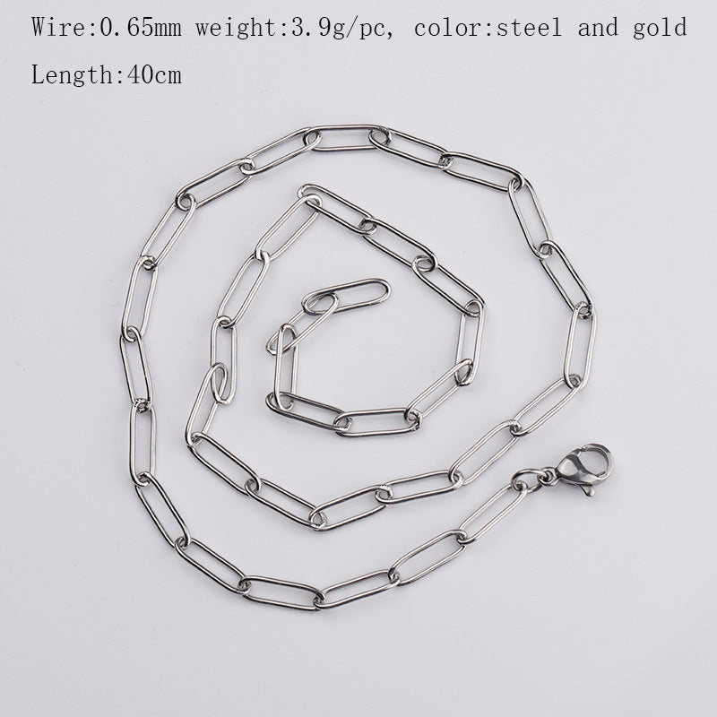 Link Chain Necklace [304 Stainless Steel,18K Gold Plated]