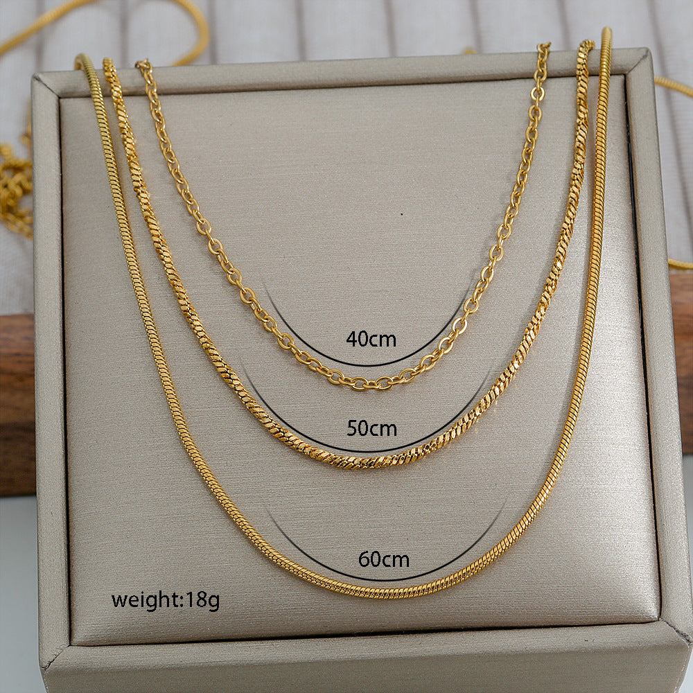 Triple Layered Necklaces [304 Stainless Steel]