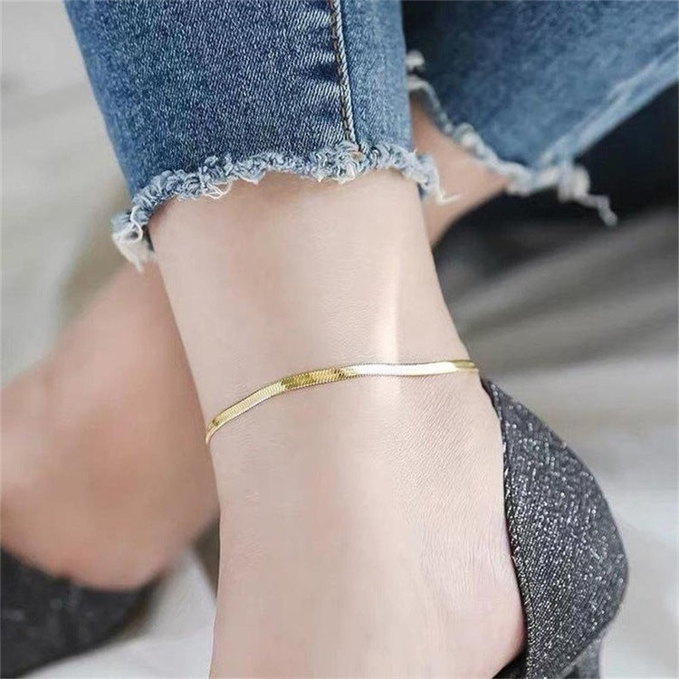 Snake Bone Chain Anklet [Stainless Steel]