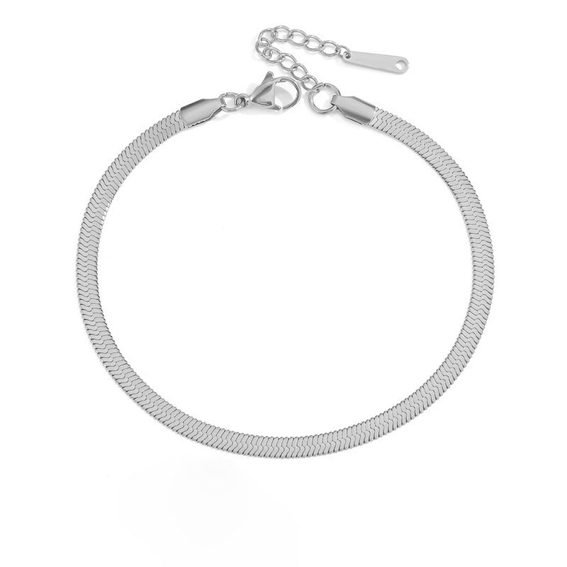 Flat Snake Chain Bracelets [Stainless Steel]