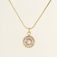 Elegant Simple Style Geometric Zircon Pendant Necklace [304 Stainless Steel,18K Gold Plated]