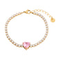 Heart Shape Rhinestones Bracelets [304 Stainless Steel]