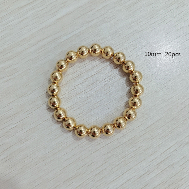 Elastic Beaded Bracelet [304 Stainless Steel, 18K Gold Plated]