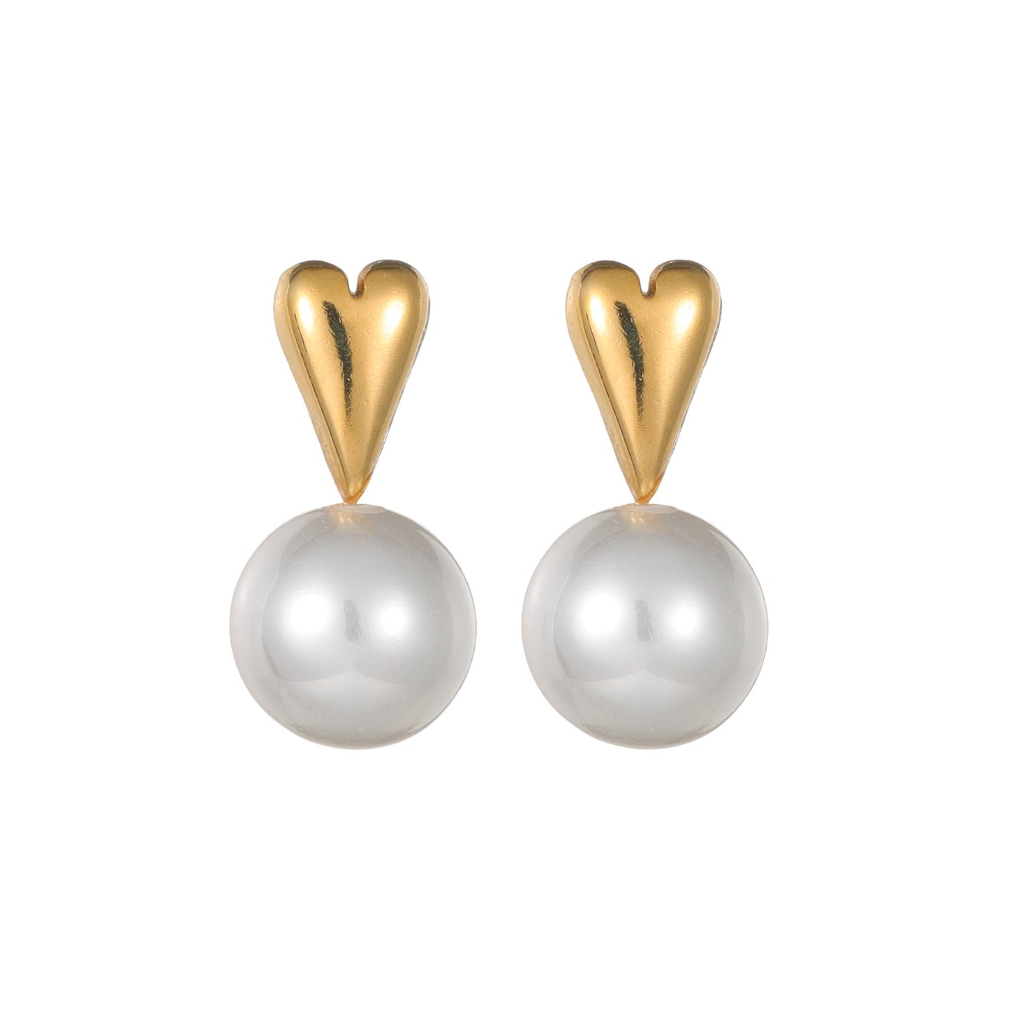 Pearl Gold Earrings [304 Stainless Steel]