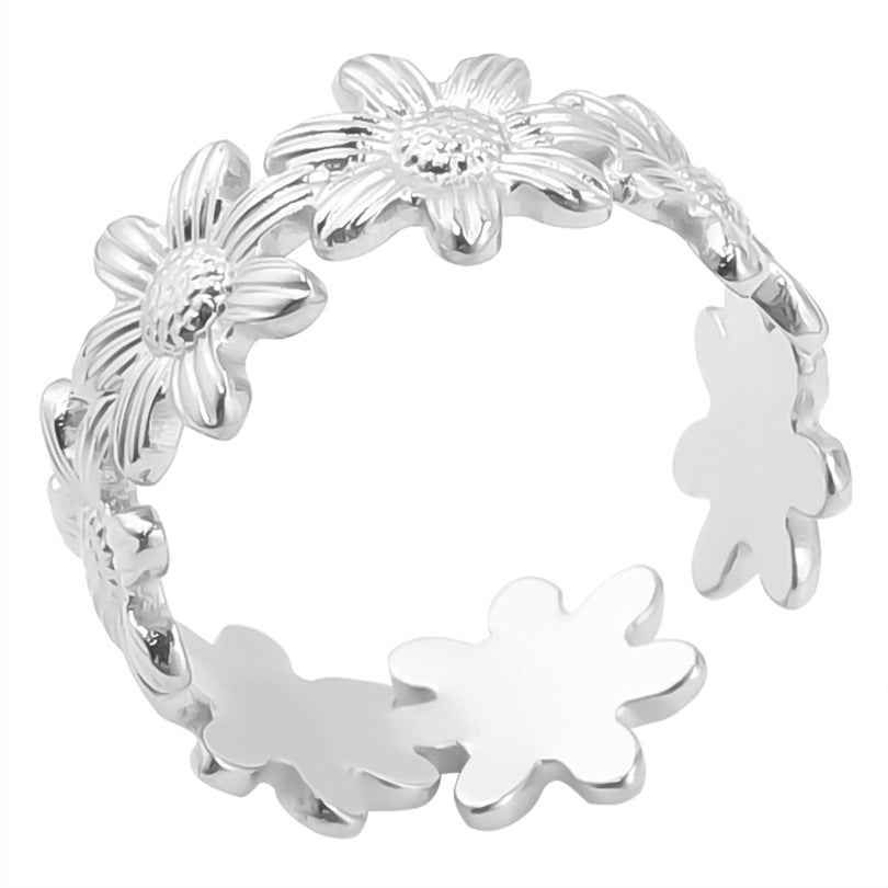 Flower Open Ring [304 Stainless Steel]