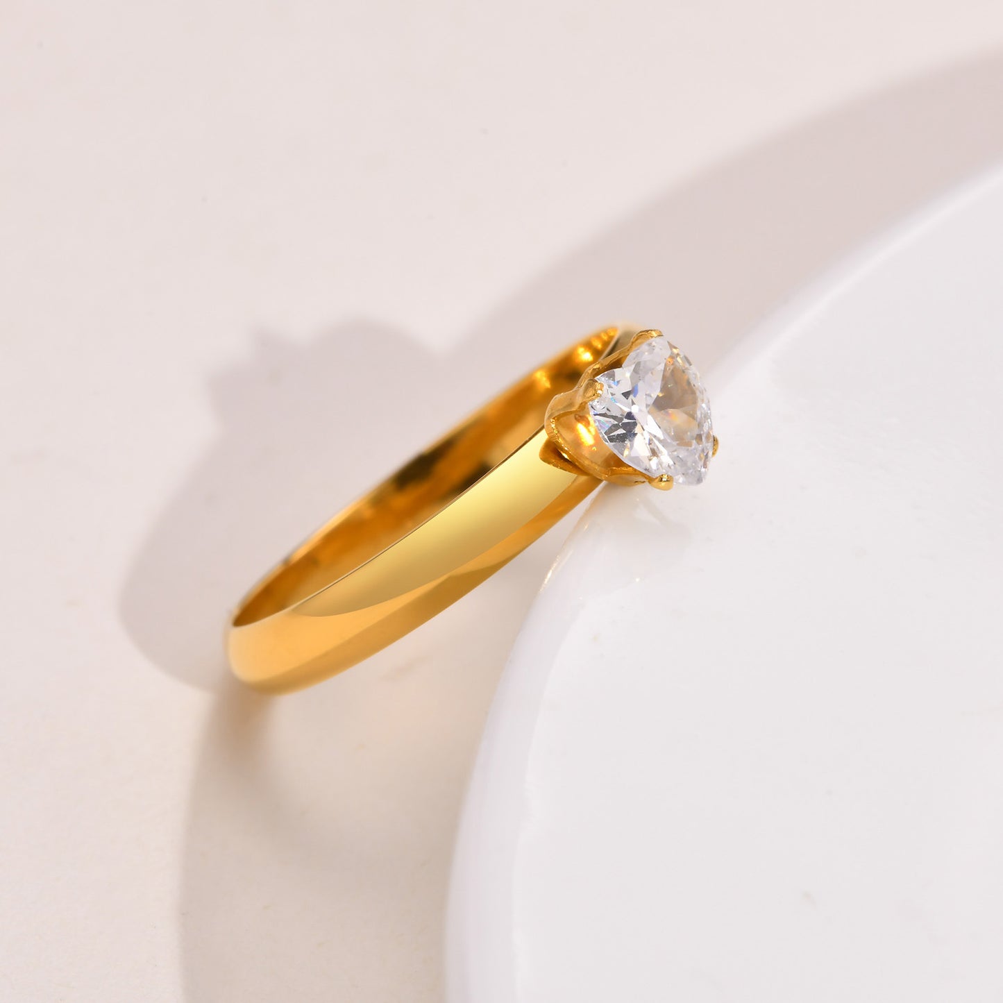 Heart Shape Zircon Ring [201 Stainless Steel]