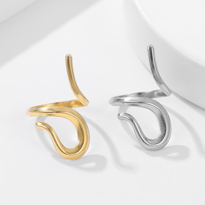 Fashion Snake Open Ring [Stainless Steel]