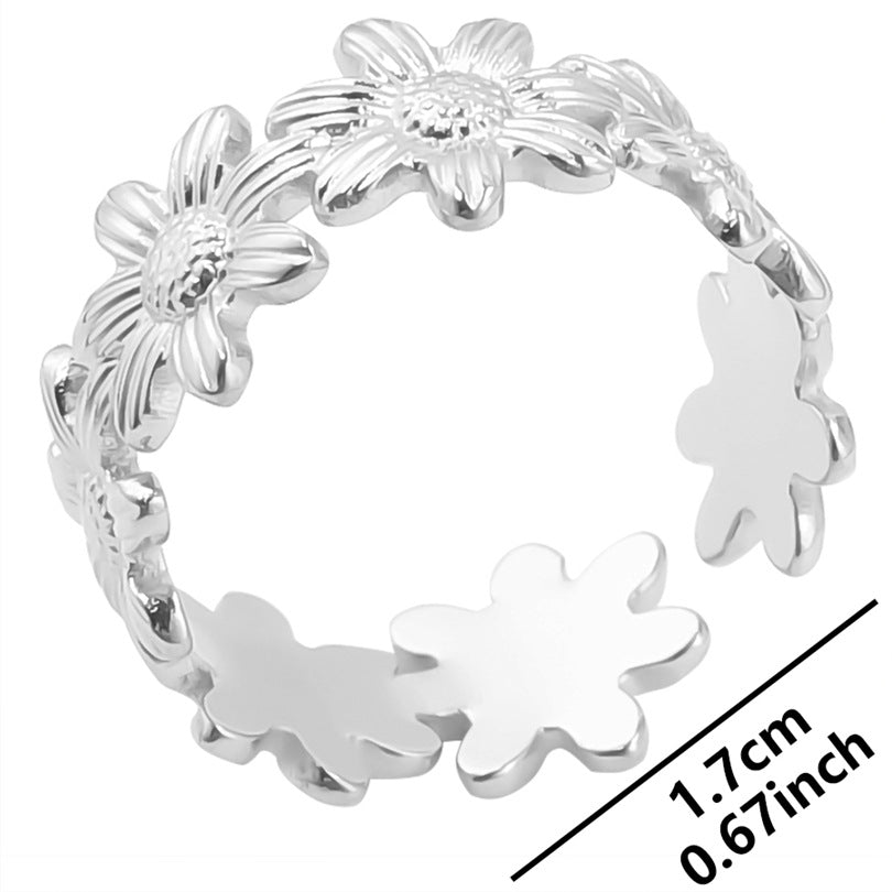 Flower Open Ring [304 Stainless Steel]