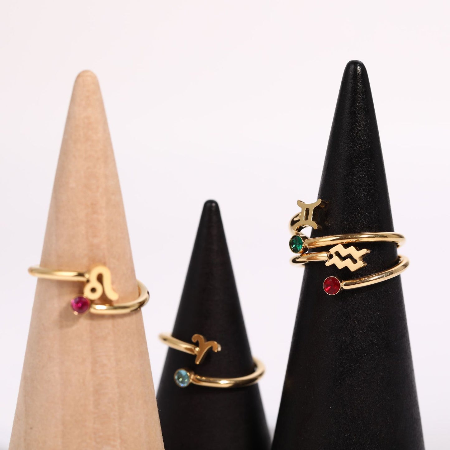 Constellation Zodiac Zircon Rings [201,304 aço inoxidável]