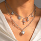 Charms Layered Necklace [304 Stainless Steel]