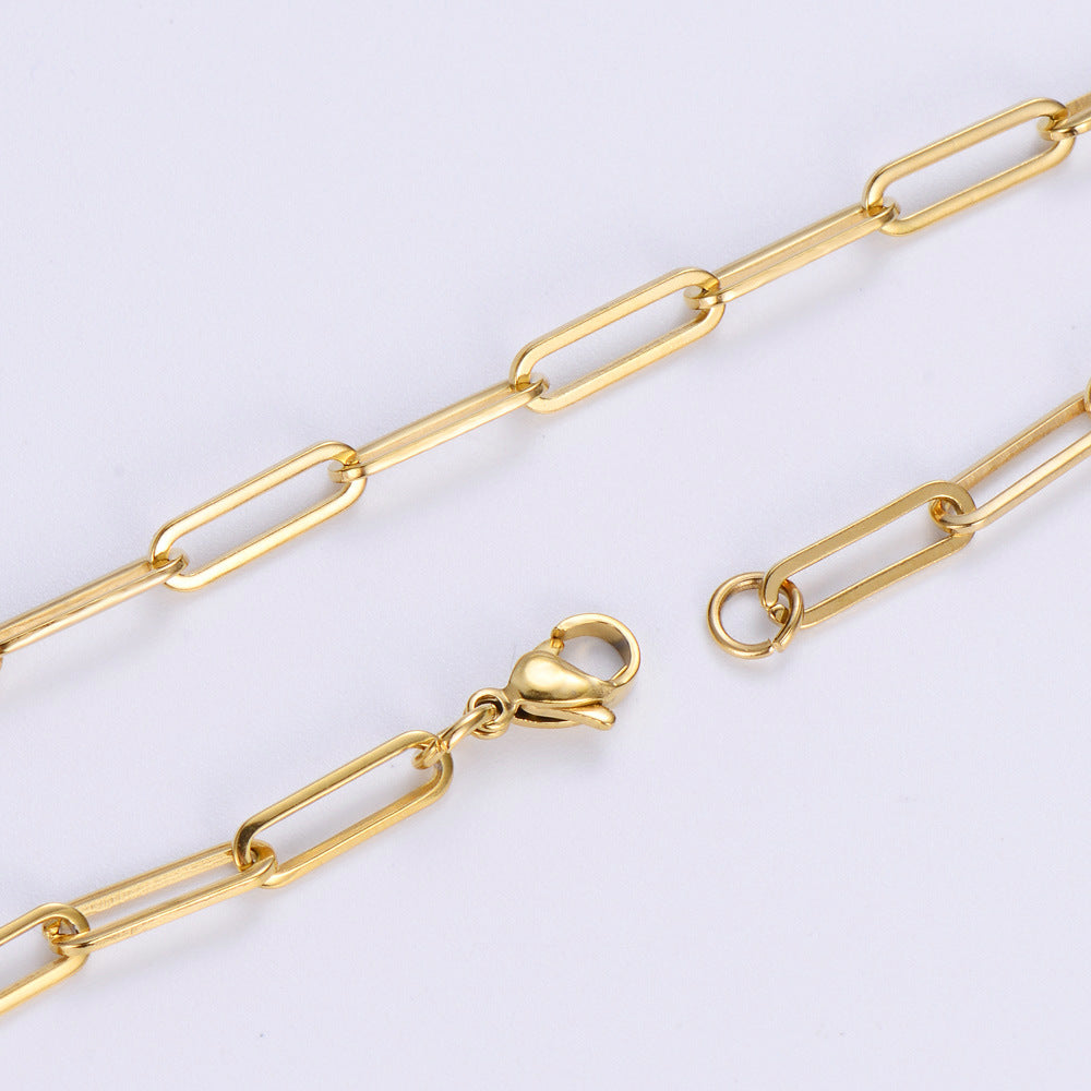 Link Chain Necklace [304 Stainless Steel,18K Gold Plated]