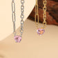 Pink Heart Shape Necklace [304 Stainless Steel,14K Gold Plated]