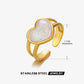 Retro Novelty Enamel Resin Ring [304 Stainless Steel 18K Gold Plated]