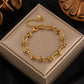 Acrylic Artificial Rhinestones Resin Bracelets [304 Stainless Steel, 18K Gold Plated]