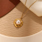 Artificial Pearls Inlay Pendant Necklace [304 Stainless Steel]