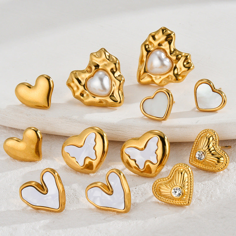 Mix Heart Designs Earrings [304 Stainless Steel]