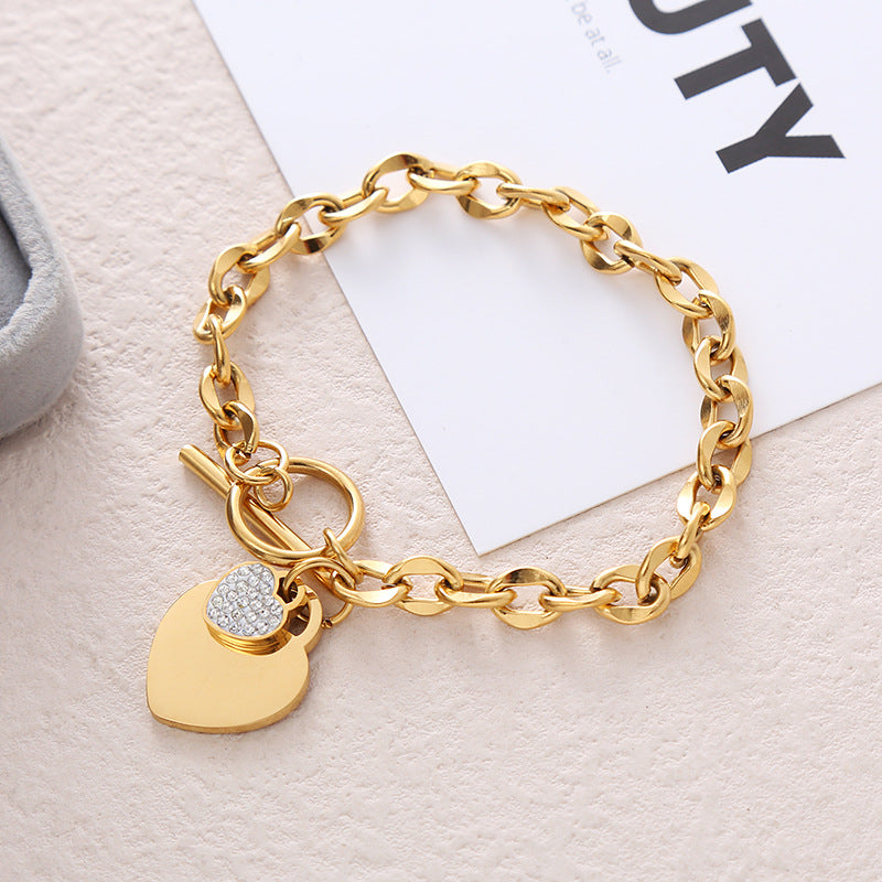 Heart Chain Bracelet [ Stainless Steel]