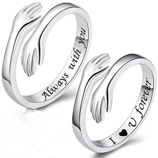 Love You Hug Ring [Stainless Steel]