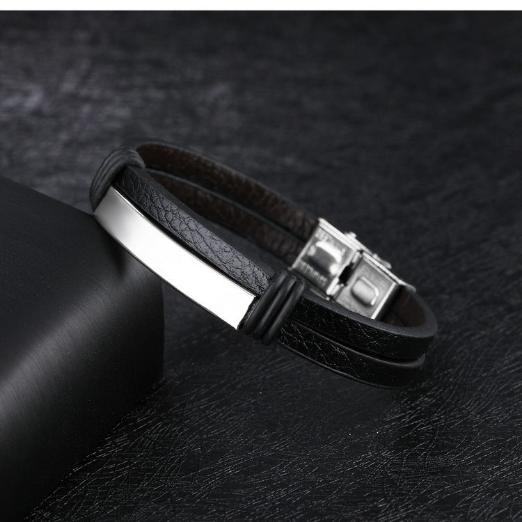 PU Leather Double Bracelet [304 Stainless Steel]