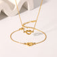 Heart Shape Bracelet/Necklace [304 Stainless Steel,18K Gold Plated]