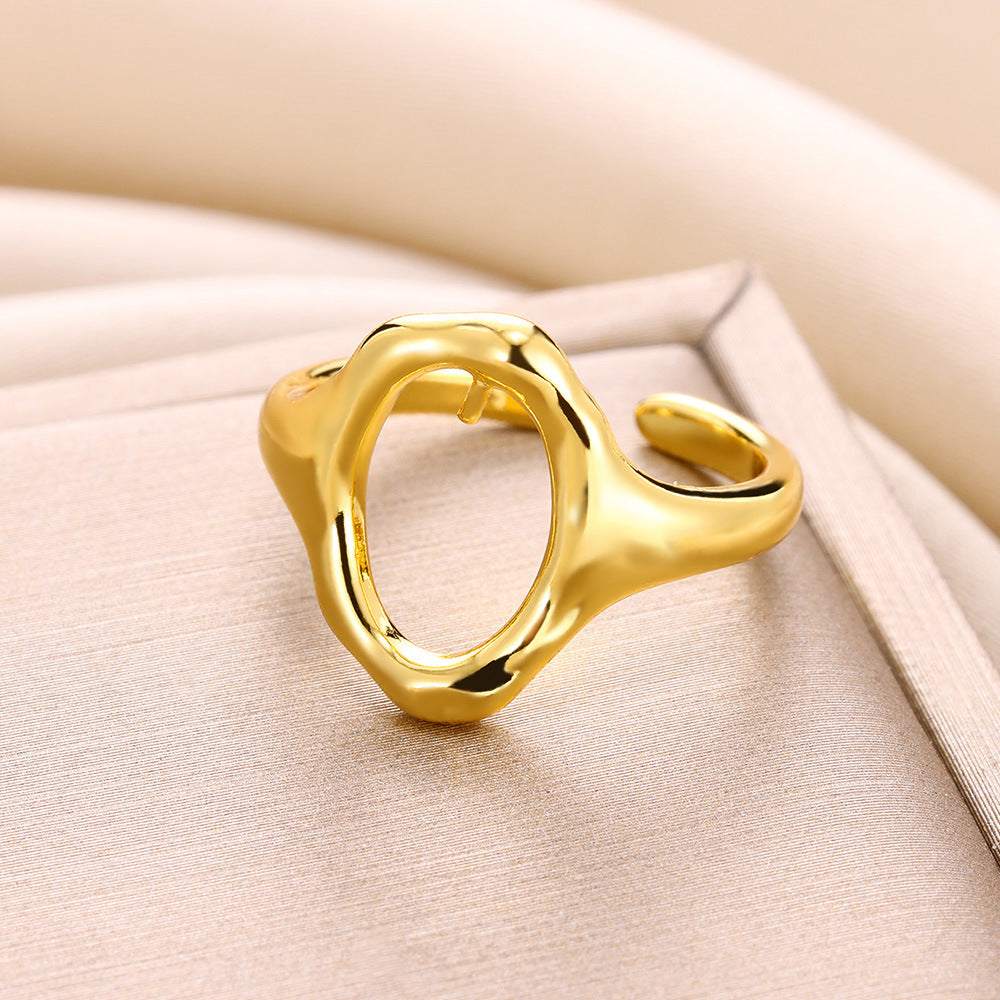 Mix Designs Ring [304 Stainless Steel 18K Gold Plated]