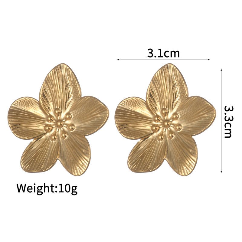 Boucles d'oreilles de fleur [304 en acier inoxydable]