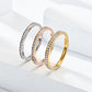 simple style circle stainless steel inlay zircon rings