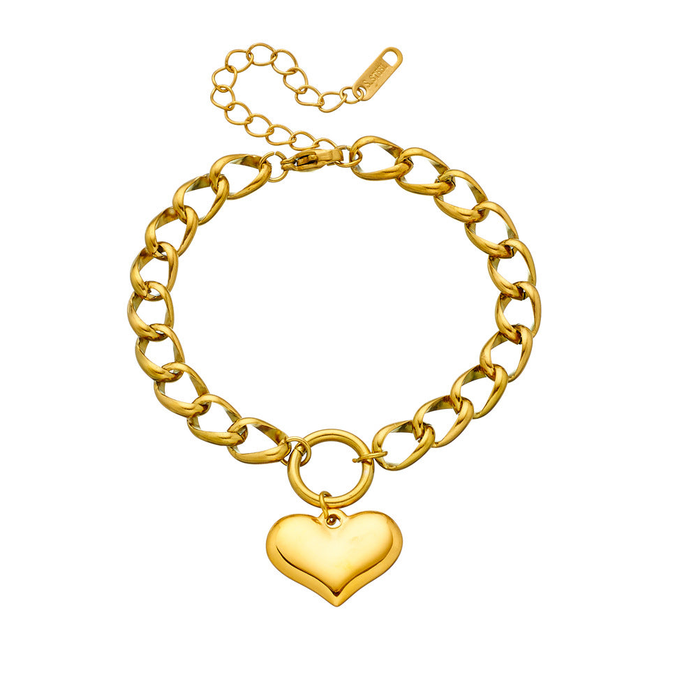 Various Heart Shape Chain Bracelets [Stainless Steel]