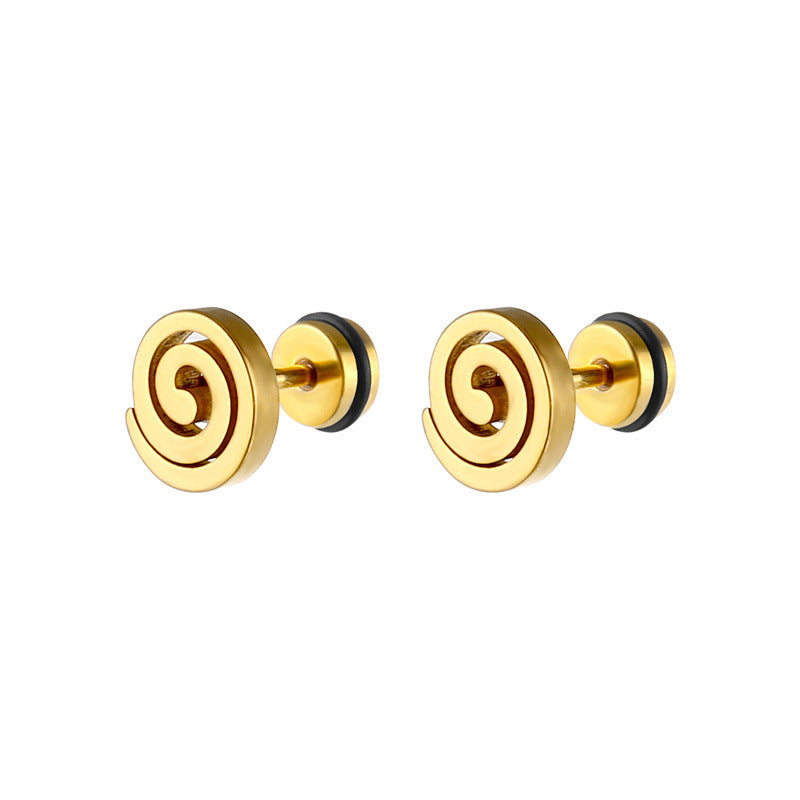 Spiral Stud Earrings [Stainless Steel]