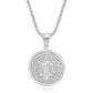 Saint Round Pendant Necklace [304 Stainless Steel]