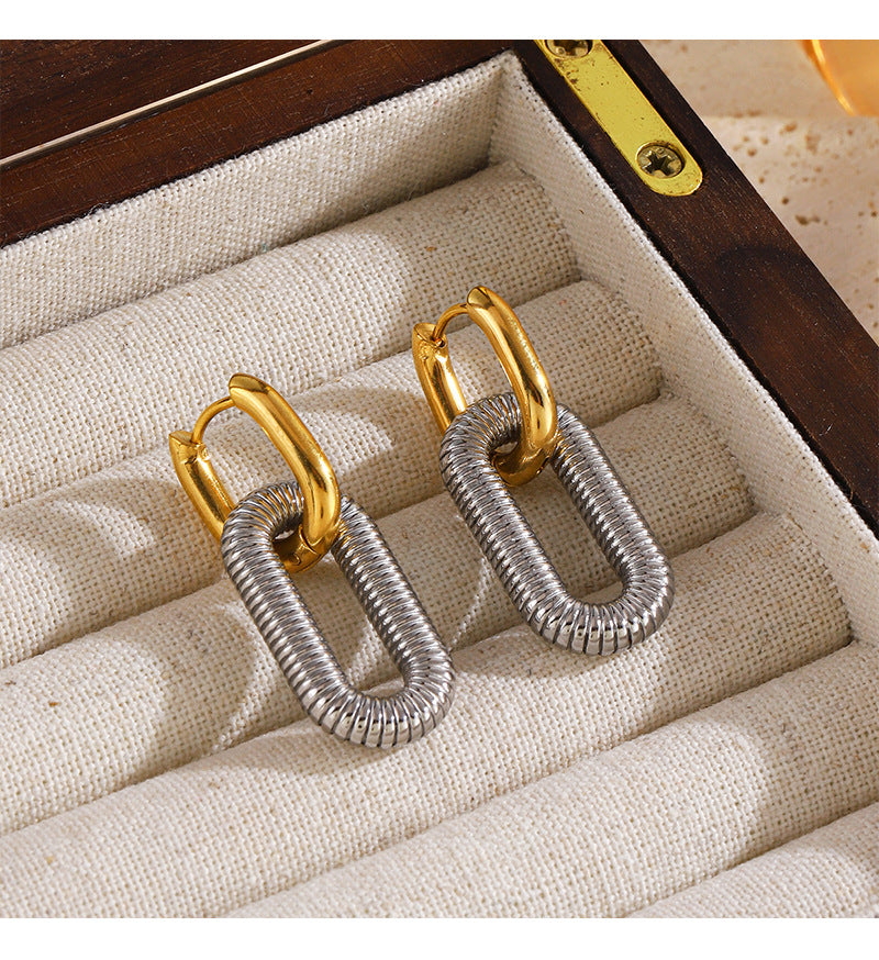 Duo Drop Earrings [304 Stainless Steel]