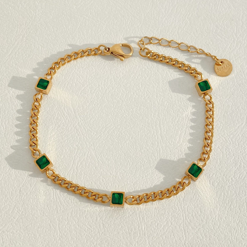 Braccialetti a catena miscela [acciaio inossidabile 304, oro 16K placcato]