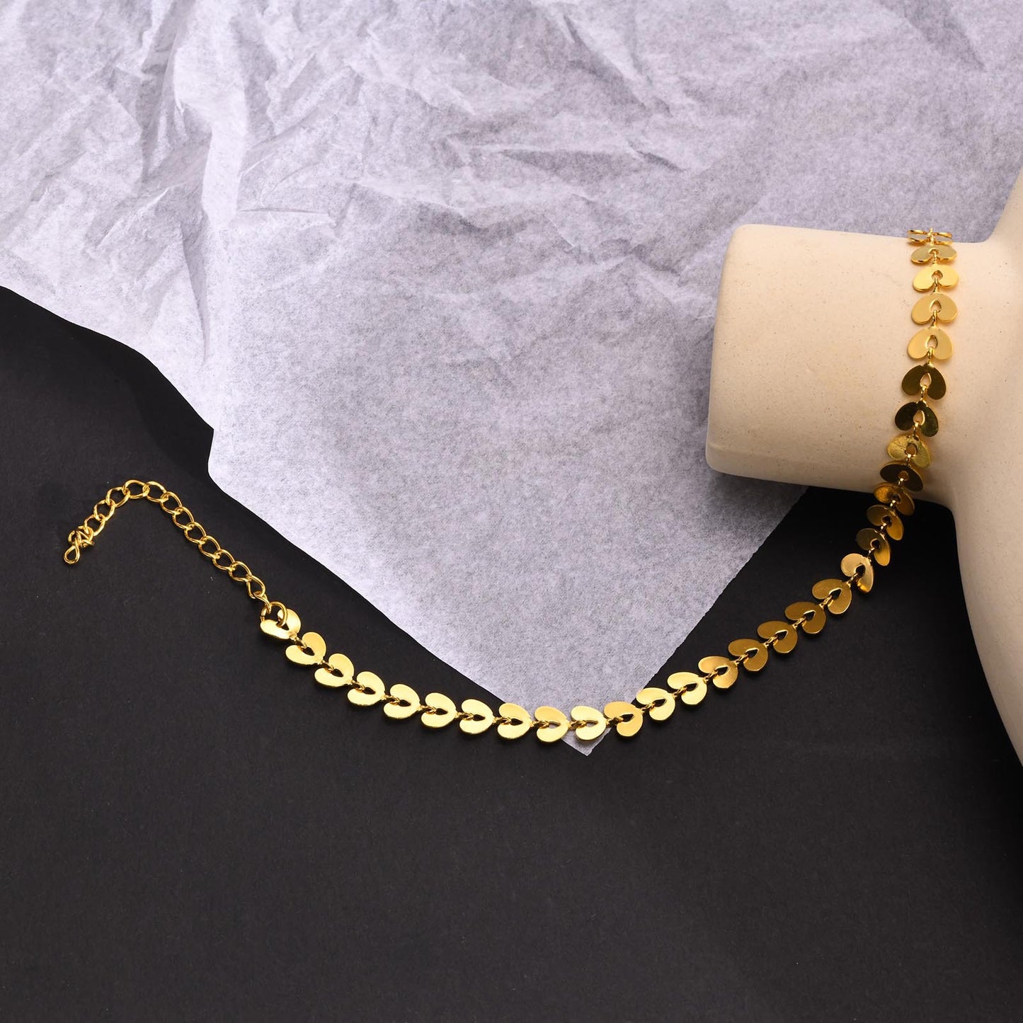 Leaves Anklet [201 Stainless Steel, 18K Gold Plated]