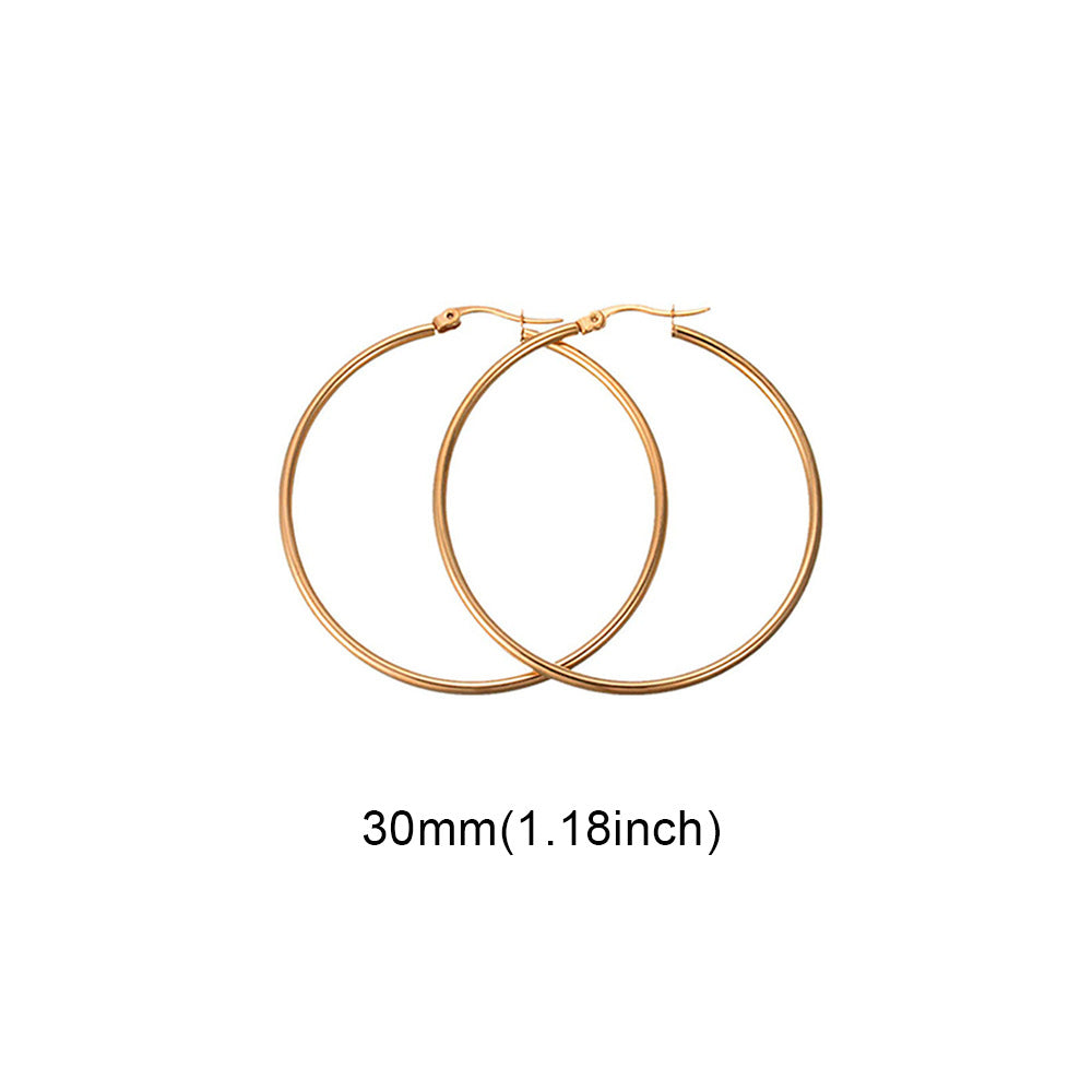 Thin Hoop Earrings [Stainless Steel]