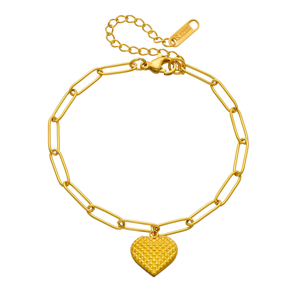 Various Heart Shape Chain Bracelets [Stainless Steel]