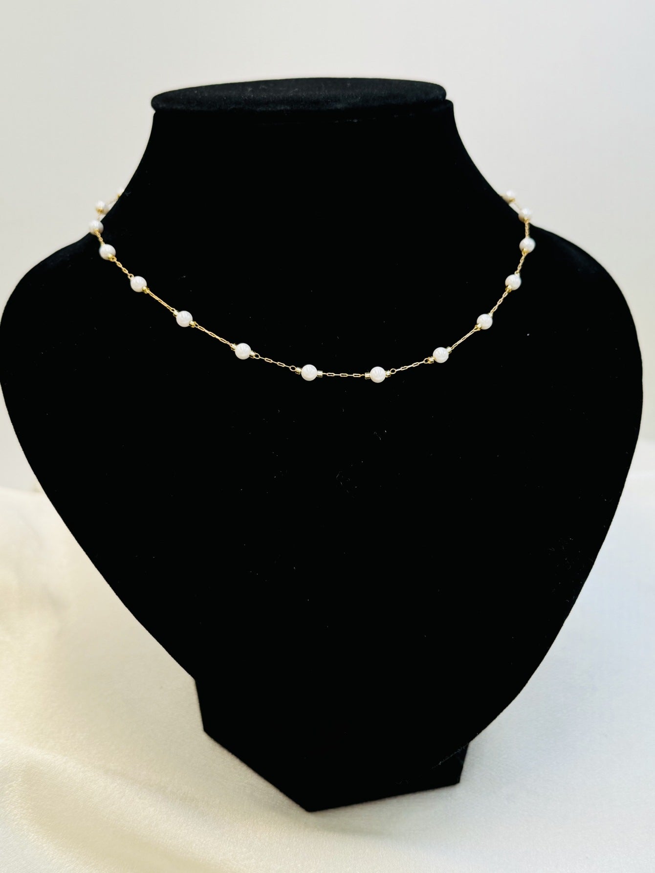 Elegant Pearl Necklace Necklace [Stainless Steel,24K Gold Plated]