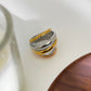 Color Block Ring [316L Stainless Steel, 18K Gold Plated]