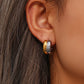 Two Tone Hoop Earrings [304 Stainless Steel,18K Gold Plated]