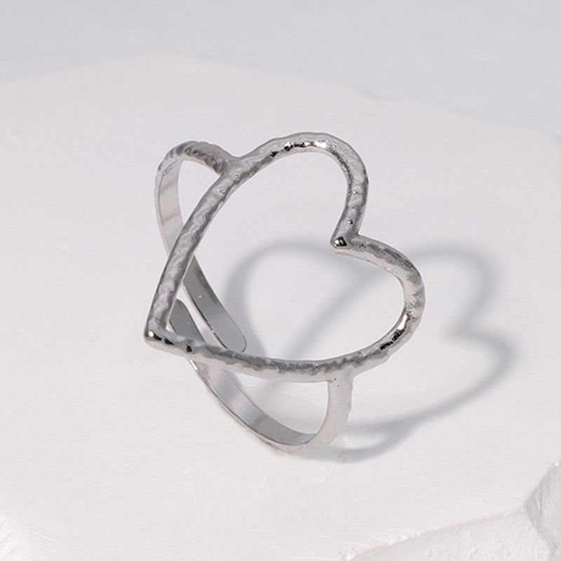 Heart Shape Open Ring [304 Stainless Steel 18K Gold Plated]