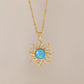 Sun Opal Pendant Necklace  [304 Stainless Steel]