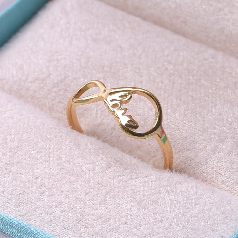 Amor Open Ring [304 acero inoxidable chapado en oro de 18k]