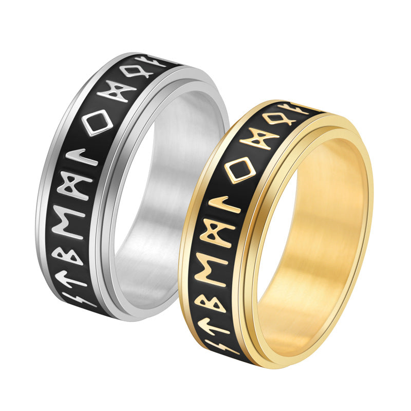 Ancient Letter Ring [304 in acciaio inossidabile 18K oro placcato]