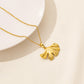 Leaves Pendant Necklace [304 Stainless Steel,18K Gold Plated]