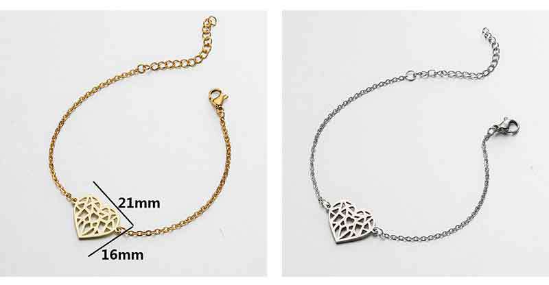 Fashion Shapes Chain Bracelet [201 Stainless Steel, 18K Gold Plated]