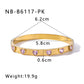 Heart Shape Zircon Bangle Bracelet [304 Stainless Steel, 18K Gold Plated]