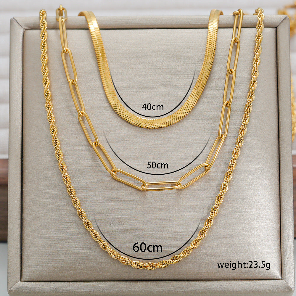 Triple Layered Necklaces [304 Stainless Steel]