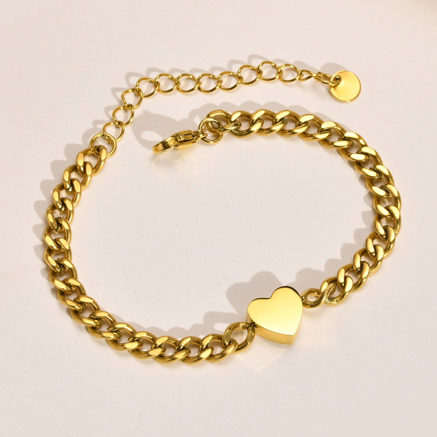 Heart Curb Chain Bracelet [201 Stainless Steel]