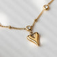 Heart Shape Artificial Rhinestones Anklet [304 Stainless Steel, 18K Gold Plated]